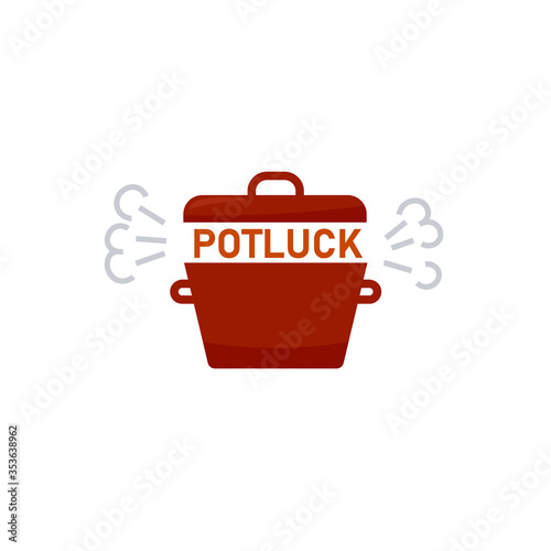 Potluck party icon. Clipart image isolated on white background