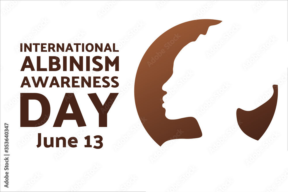 International Albinism Awareness Day. June 13. Holiday concept. Template for background, banner, card, poster with text inscription. Vector EPS10 illustration. International Albinism Awareness Day. June 13. Holiday concept. Template for background, banner, card, poster with text inscription. Vector EPS10 illustration.