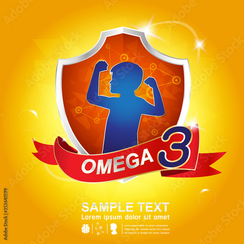 Omega Nutrition and Vitamin - Concept Logo Products for Kids.