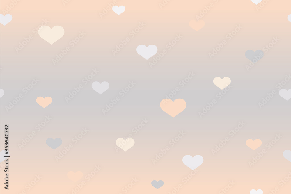 Seamless pattern in cream pastel colors with hearts. Delicate holiday background for a festive mood. Endless backdrop. Romance and love. Valentine's day. February 14
Vector illustration