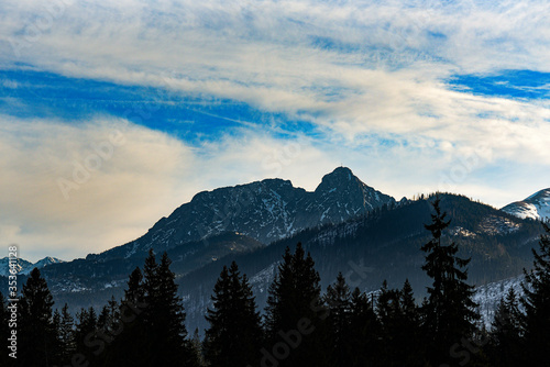 Giewont peak in the Western Tatras in Poland.
