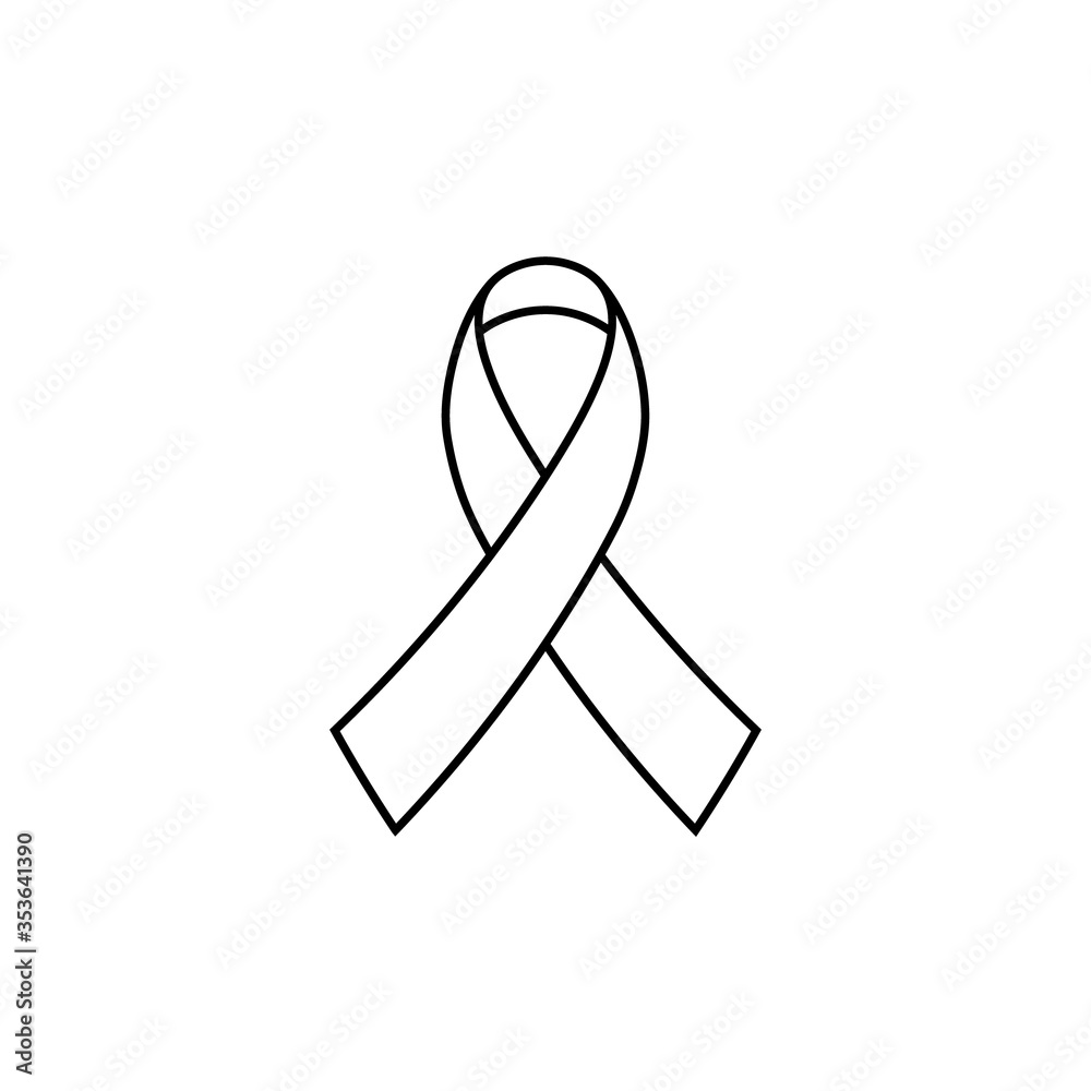 Awareness ribbon outline icon. Clipart image isolated on white