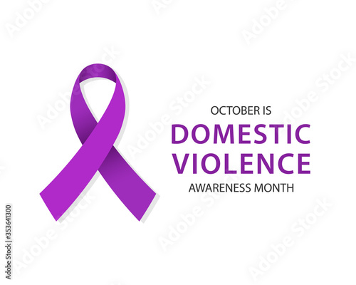 October is domestic violence awareness month. Clipart image isolated on white background