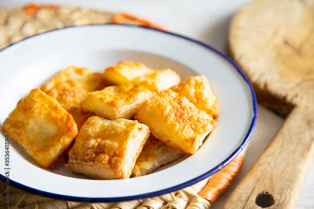 Hojaldre with grilled cheese delicious snacks Hojaldre with grilled cheese delicious snacks