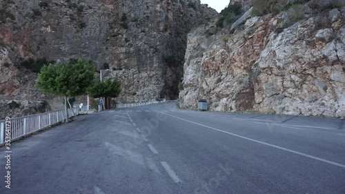 ANTALYA, TURKEY, MAY 22, 2020: Coronavirus days in Kaputas Beach. Empty roads of Kas in a windy morning.