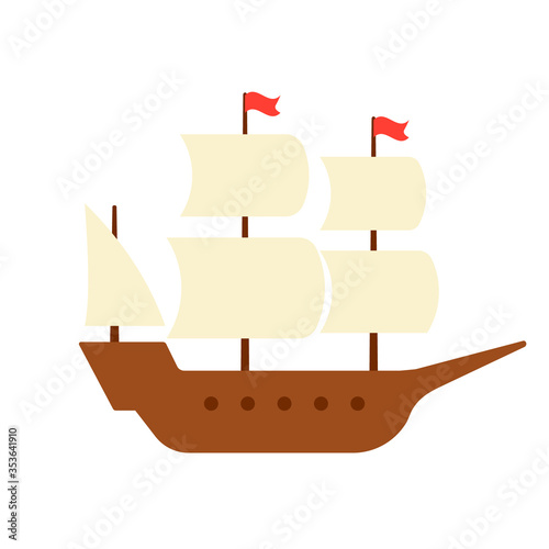 Mayflower ship icon. Clipart image isolated on white background