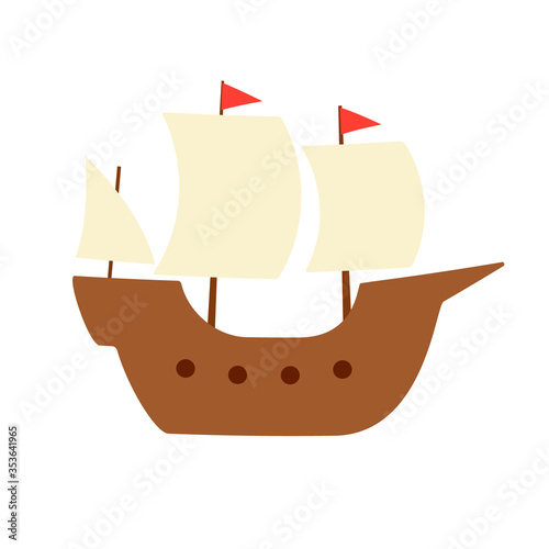 Mayflower ship simple icon. Clipart image isolated on white background