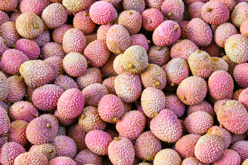 Lychees or sale at a market