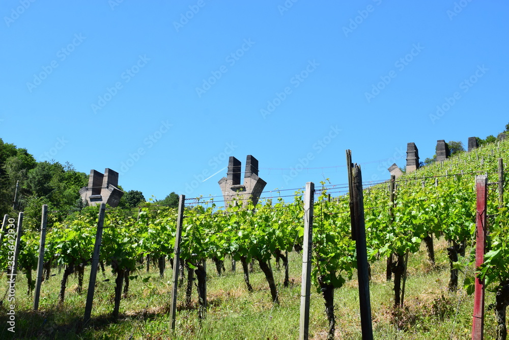 Ruine des Viadukt Adenbach in den Bergen bei Ahrweiler StockFoto
