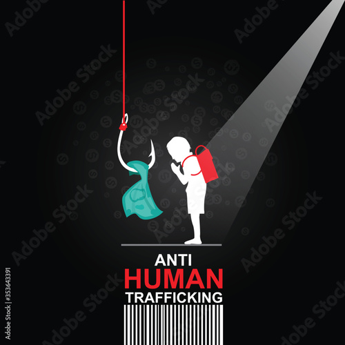 Stop Human Trafficking Vector Concept Human Sale.
