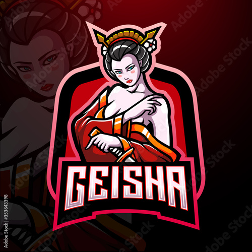 Geisha esport logo mascot design