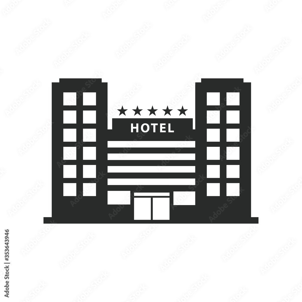 hotel building icon vector design illustration hotel building icon vector design illustration