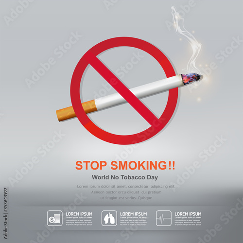 World No Tobacco Day Vector Concept Stop Smoking