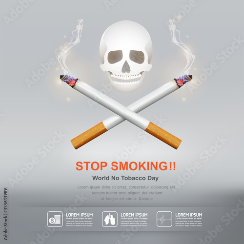 World No Tobacco Day Vector Concept Stop Smoking