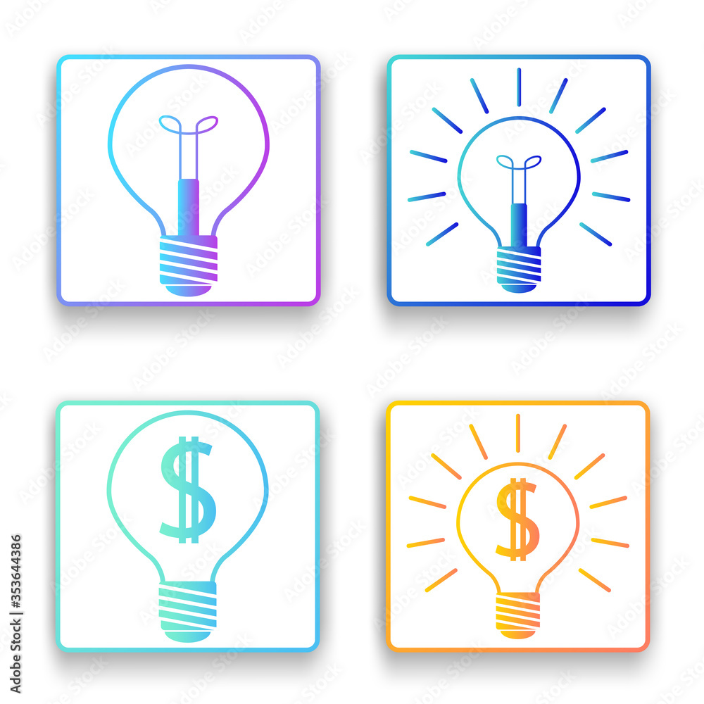 Light bulb icons.A set of flat icons for web design.Vector illustration. Light bulb icons.A set of flat icons for web design.Vector illustration.