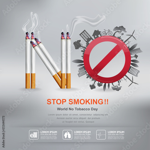 World No Tobacco Day Vector Concept Stop Smoking