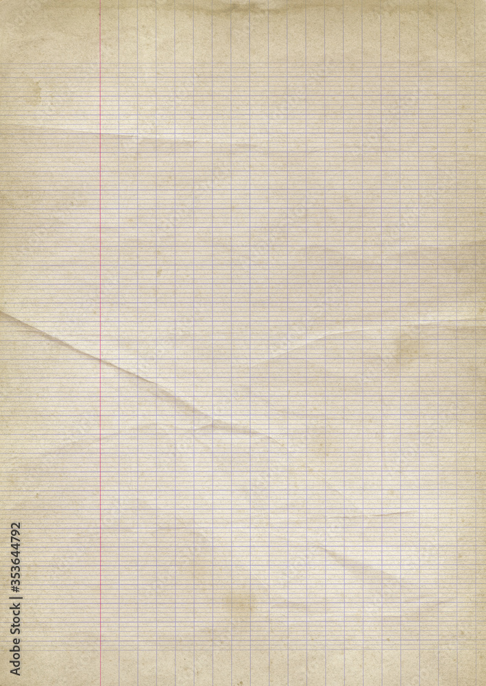 Fototapeta premium Old worn lined paper texture background