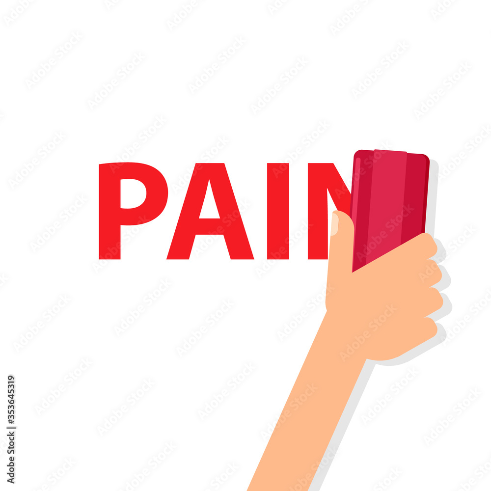 Pain relief poster. Clipart image isolated on white background Pain relief poster. Clipart image isolated on white background