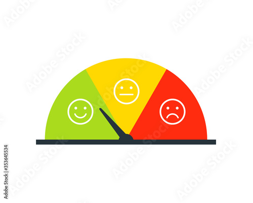 Stress level gauge icon. Clipart image isolated on white background