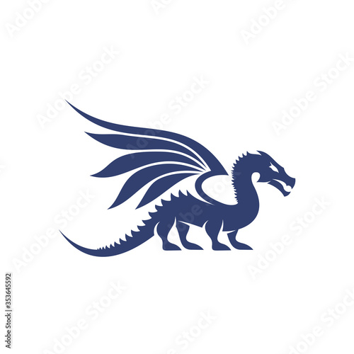 Fototapeta Naklejka Na Ścianę i Meble -  Dragon logo design vector. Icon Symbol. Template Illustration