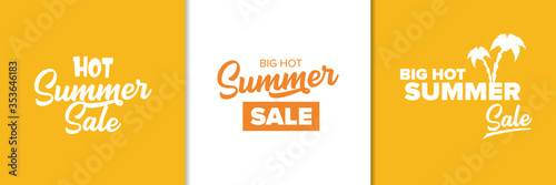summer sale orange sticker set or label set. hot summer sale design template web banner or tag collection