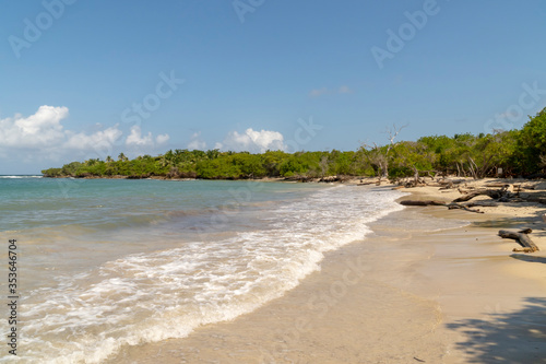 Cordoba, Colombia. January 3, 2020: San Diego beach on a beautiful sunny day on Isla Fuerte photo