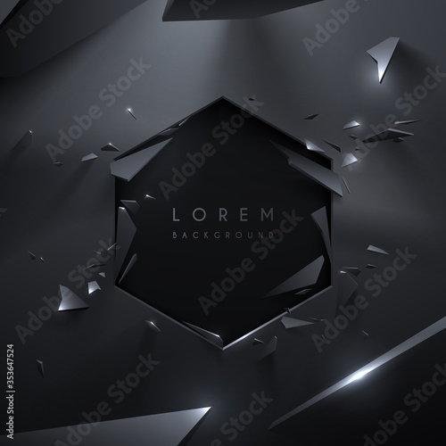 Abstract metal hexagonal hole shape background