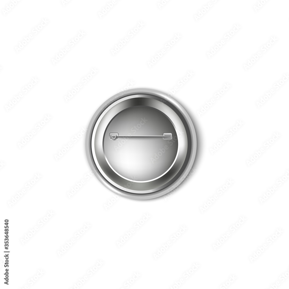 Back metallic side of round badge or pin button realistic style Back metallic side of round badge or pin button realistic style
