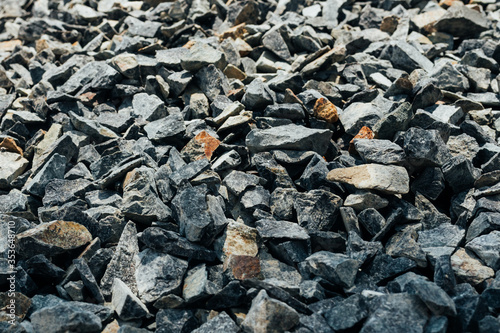 Wallpaper Mural Rough stones, crushed stone, granite gravel close-up. Building material background Torontodigital.ca
