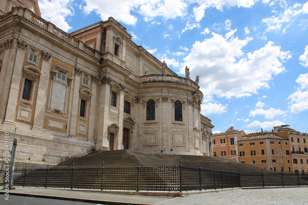 Santa Maria Maggiore and Piazza Dell Esquilino, Rome, Italy an ancient Catholic basilica of Rome