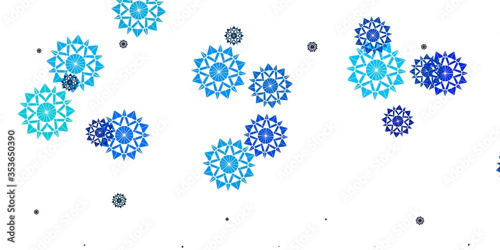 Light Pink, Blue vector layout with beautiful snowflakes. Light Pink, Blue vector layout with beautiful snowflakes.