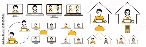 remote work at home icon
