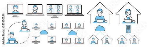 remote work at home icon