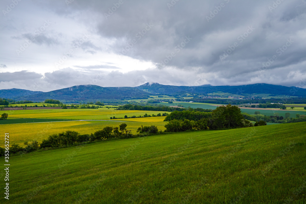 View from the Breiteberg to the Zittau mountains