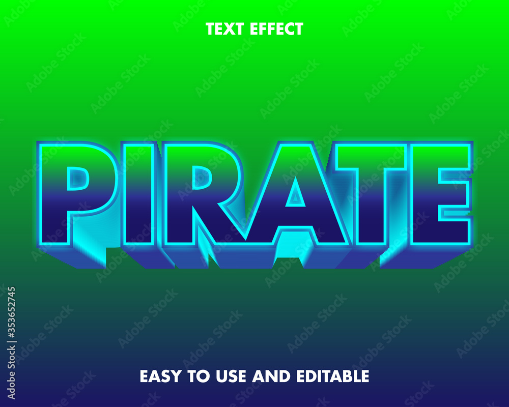Editable text effect - pirate style