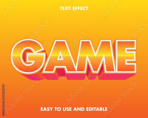 Editable text effect - cartoon game style