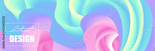 Colorful abstract background with futuristic gradient waves. Trendy illustration for business poster, web banner, landing page or cover