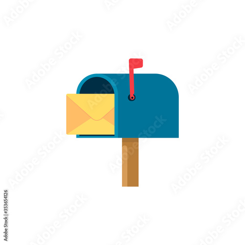 Mail box vector illustration in the flat style.