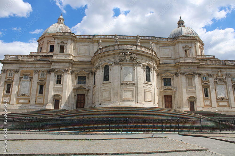 Santa Maria Maggiore and Piazza Dell Esquilino, Rome, Italy an ancient Catholic basilica of Rome

