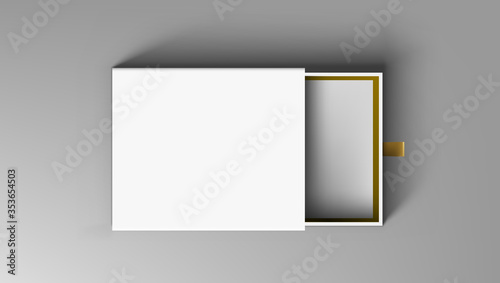 Realistic Package Cardboard Sliding Open Gift Box