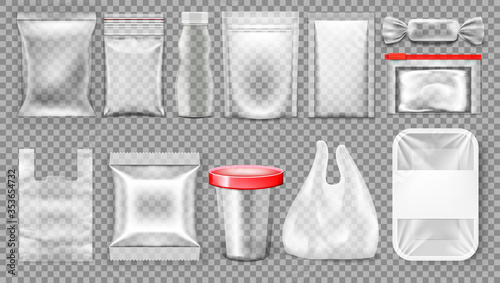Big Set Of Plastic Transparent Food Pack