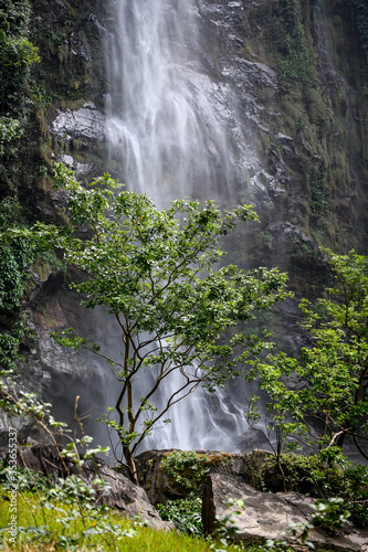 Wli Waterfalls in the middle of the mountains in Ghana.