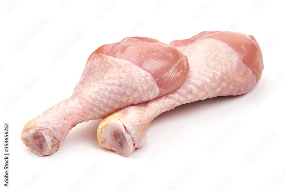 Raw chicken legs, isolated on white background Raw chicken legs, isolated on white background