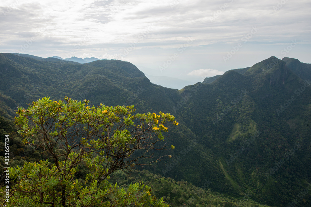 World's End, Landscape of Horton Plains National Park, Sri Lanka.