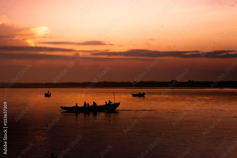 sunset on the river