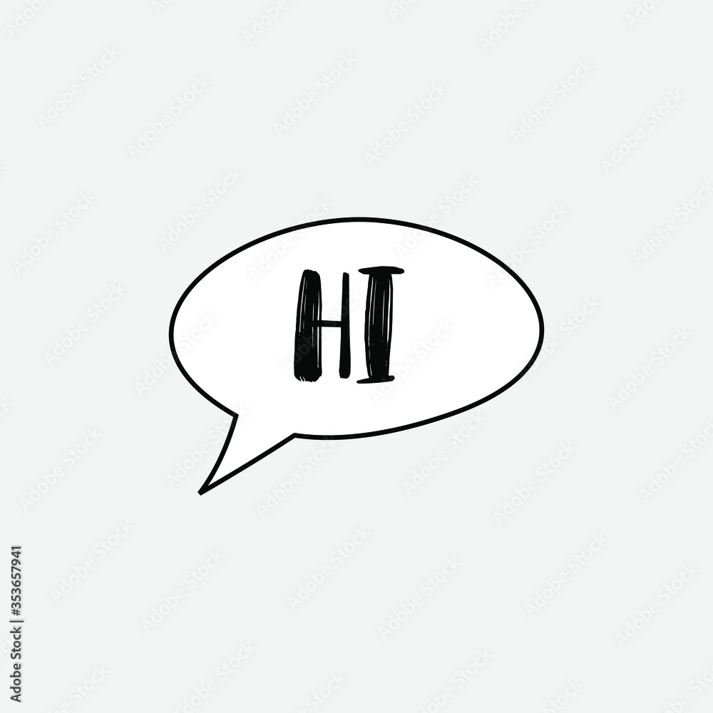 Hi. Lettering for banner, poster and sticker concept with text Hi.Calligraphic simple logo. Vector Illustration Hi. Lettering for banner, poster and sticker concept with text Hi.Calligraphic simple logo. Vector Illustration