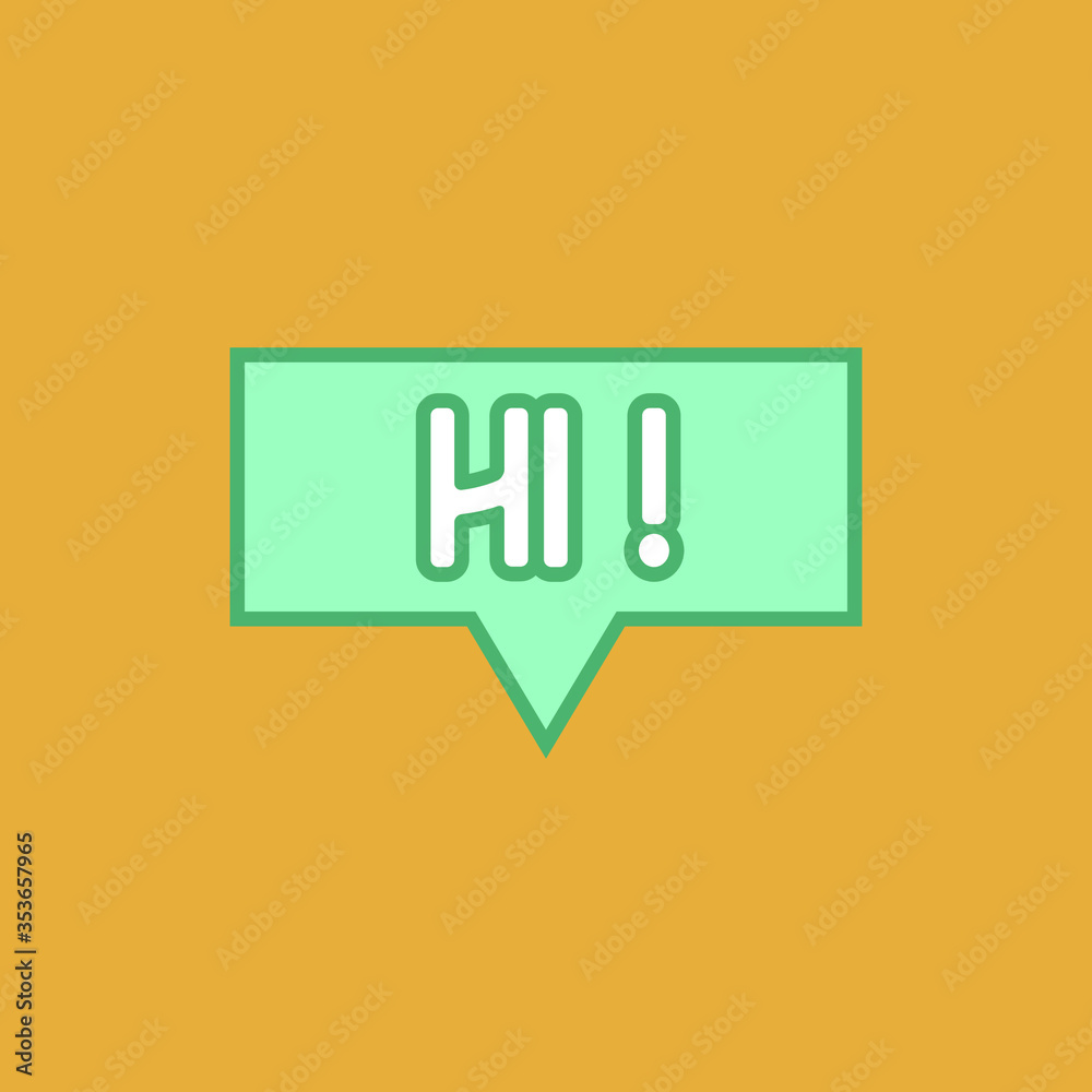 Hi. Lettering for banner, poster and sticker concept with text Hi.Calligraphic simple logo. Vector Illustration