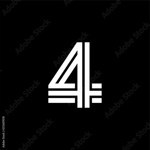 Triple Double Line Number Logotype 4