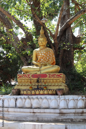 Bouddha en m  ditation sous un arbre    Luang Prabang  Laos