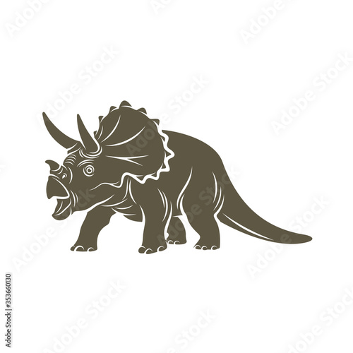 Triceratops dinosaurs logo design vector. Icon Symbol. Template Illustration